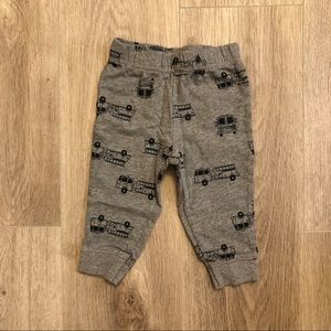 Infant Boy Firetruck Gray Pant 9M